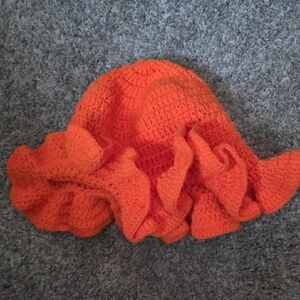 Orange Ruffled Kids Hat
